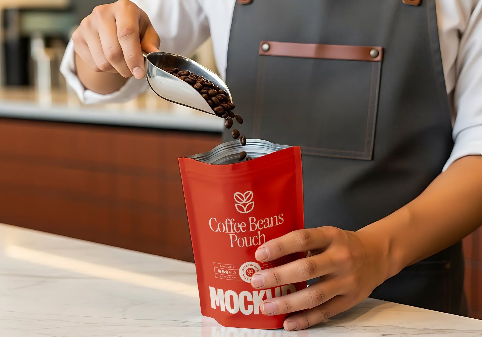 Premium Branding Red Store Coffee Mockup