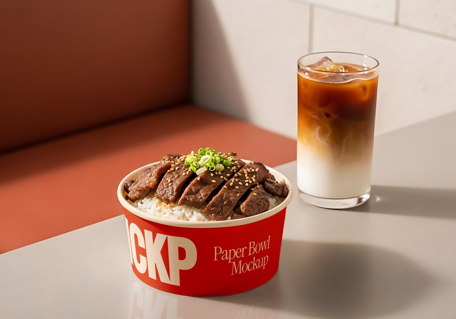 Premium Branding Red Store Coffee Mockup