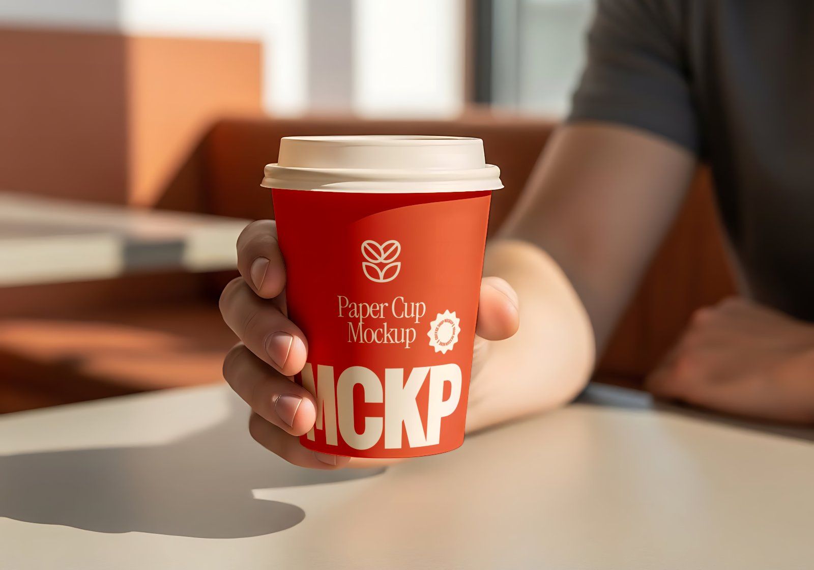 Premium Branding Red Store Coffee Mockup