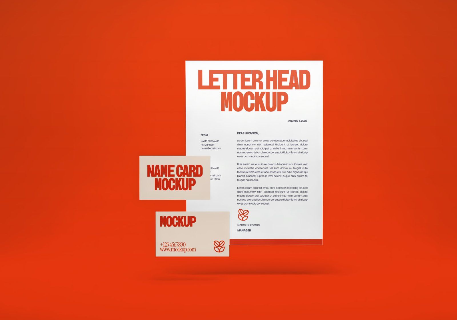 Premium Branding Red Store Coffee Mockup