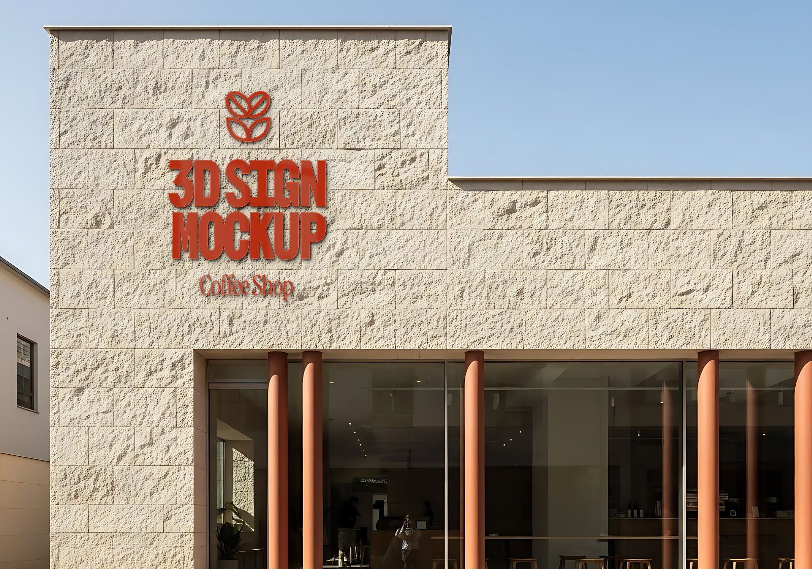 Premium Branding Red Store Coffee Mockup