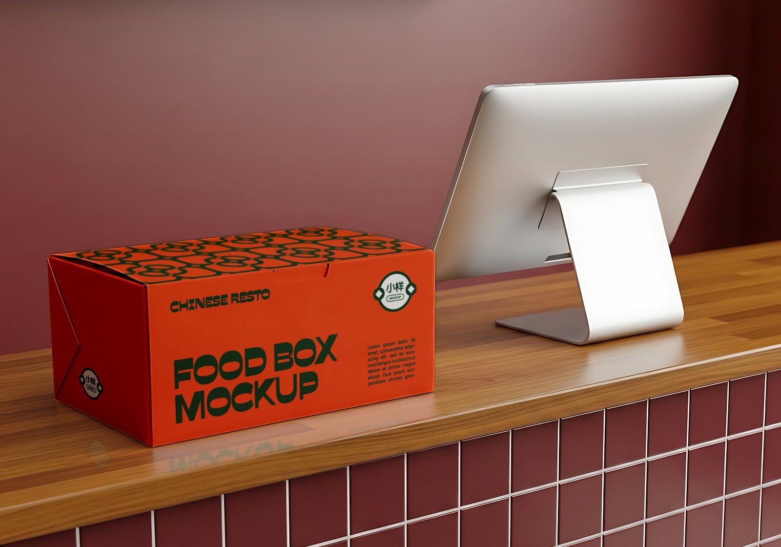 Premium Branding Orange China Restaurant Mockup