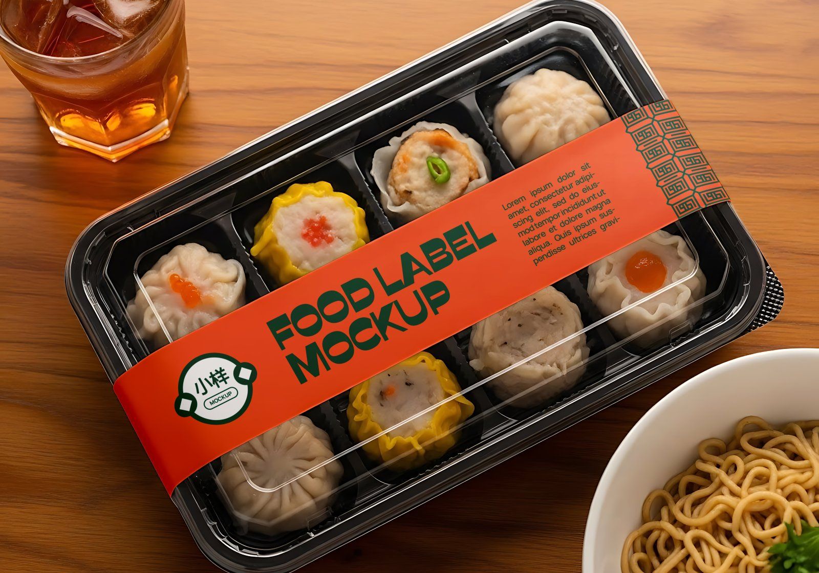 Premium Branding Orange China Restaurant Mockup