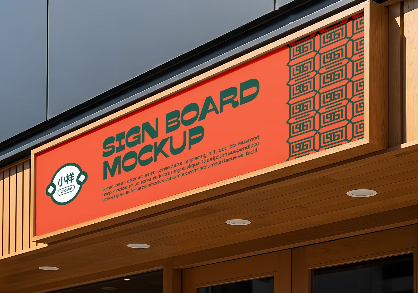 Premium Branding Orange China Restaurant Mockup