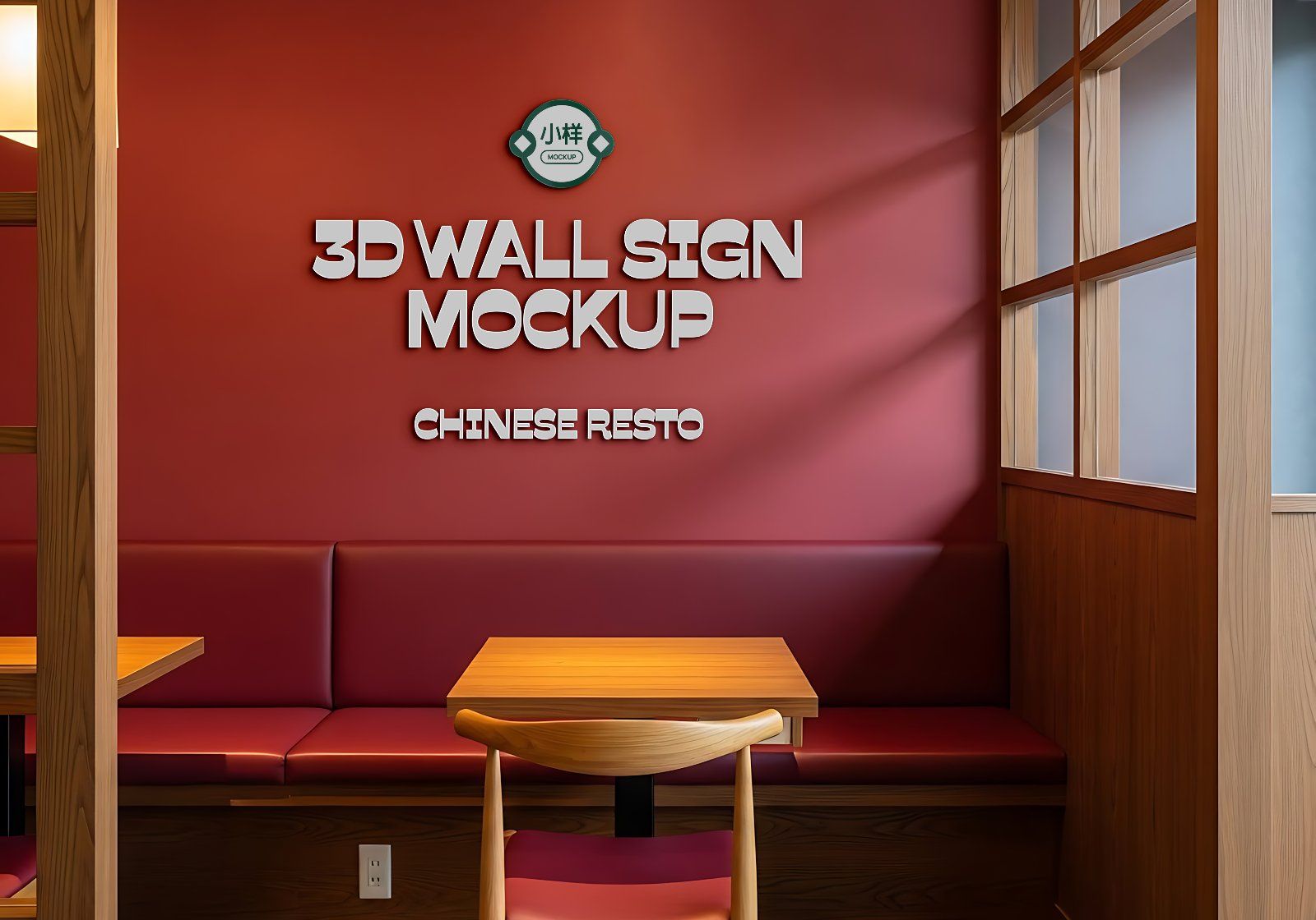 Premium Branding Orange China Restaurant Mockup