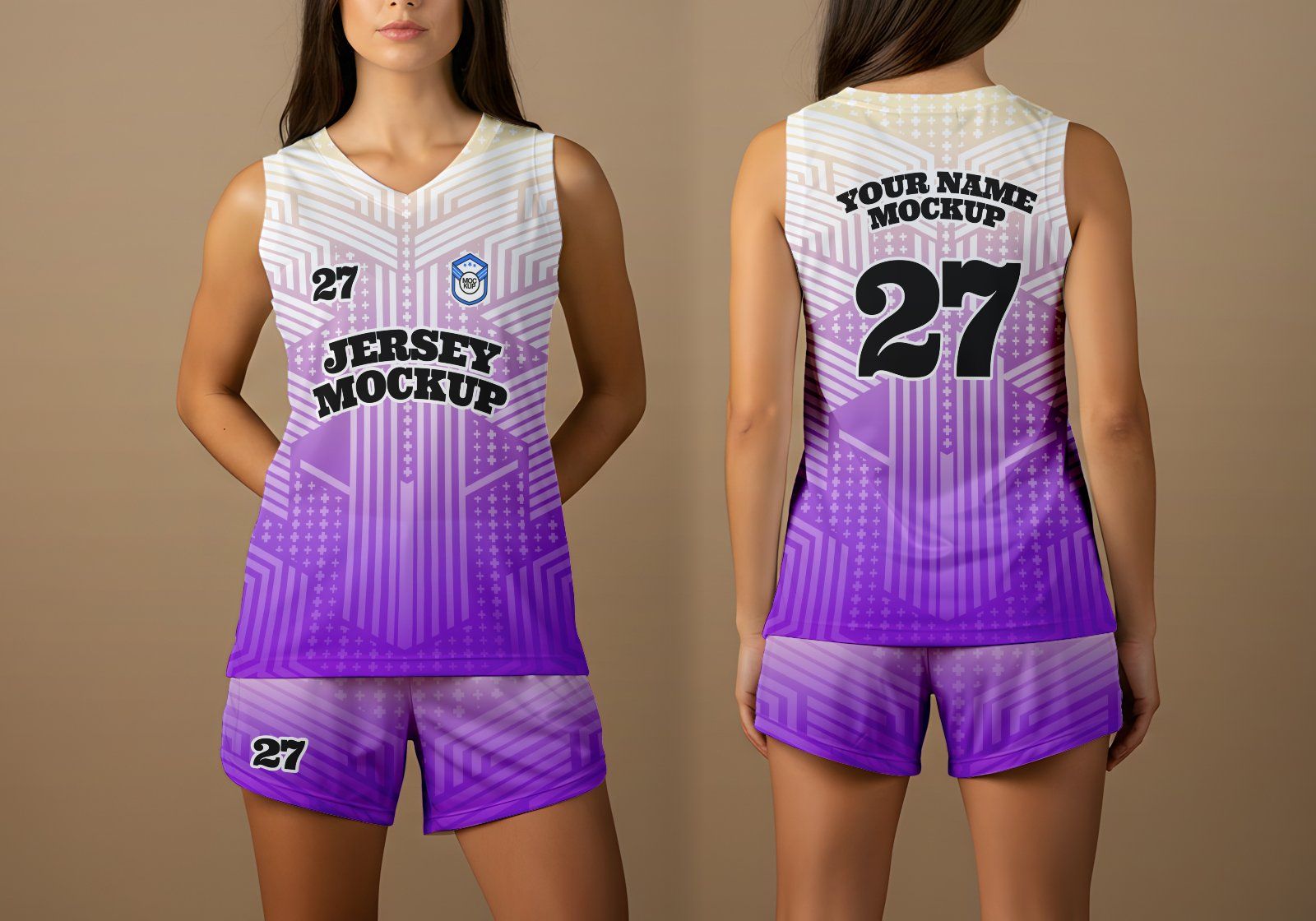 Women Jersey Mockup Bundle – 7 PSD Sportswear Templates for Volleyball, Soccer & Fitness Apparel