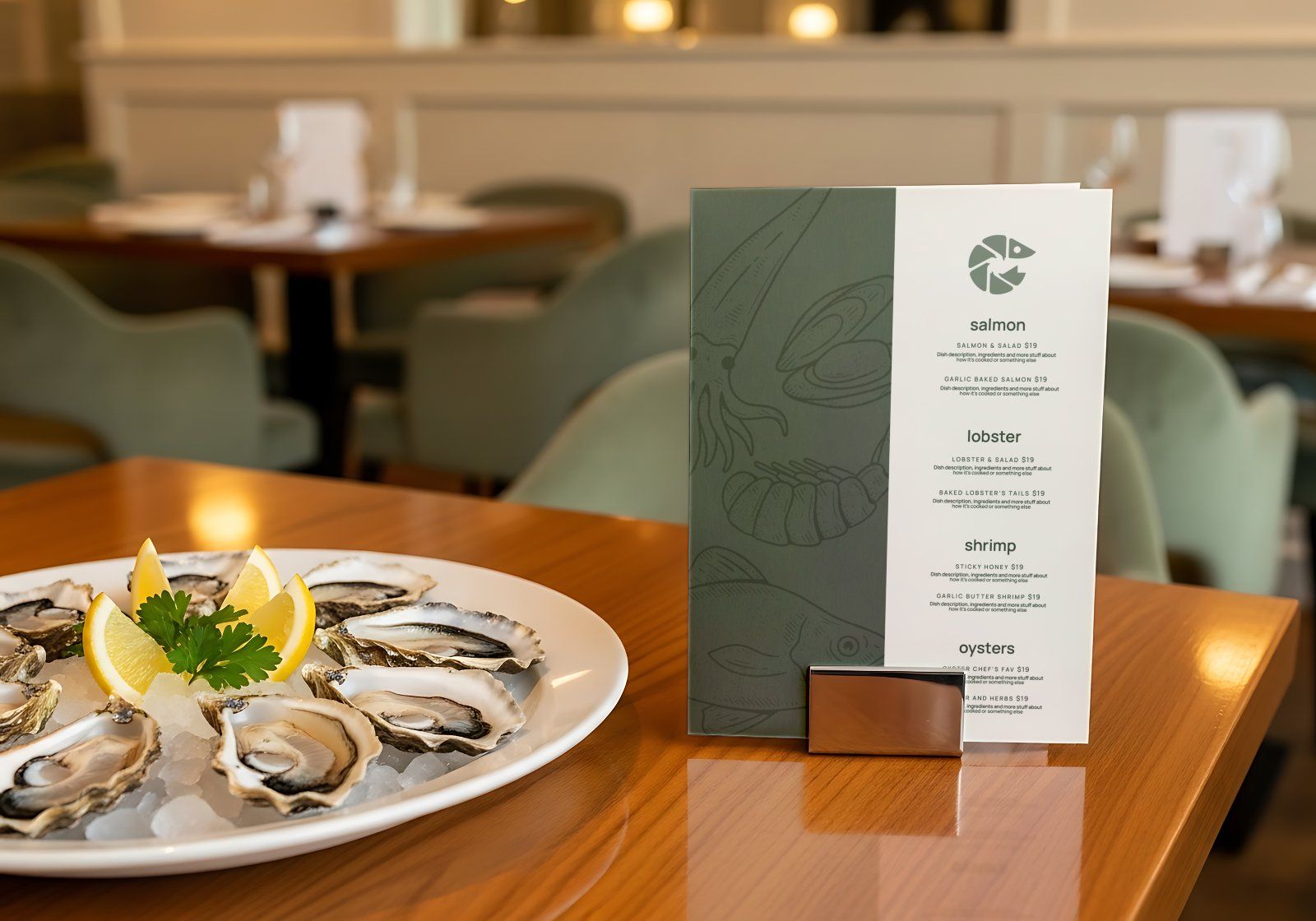 Premium Branding Seafood Resto Mockup