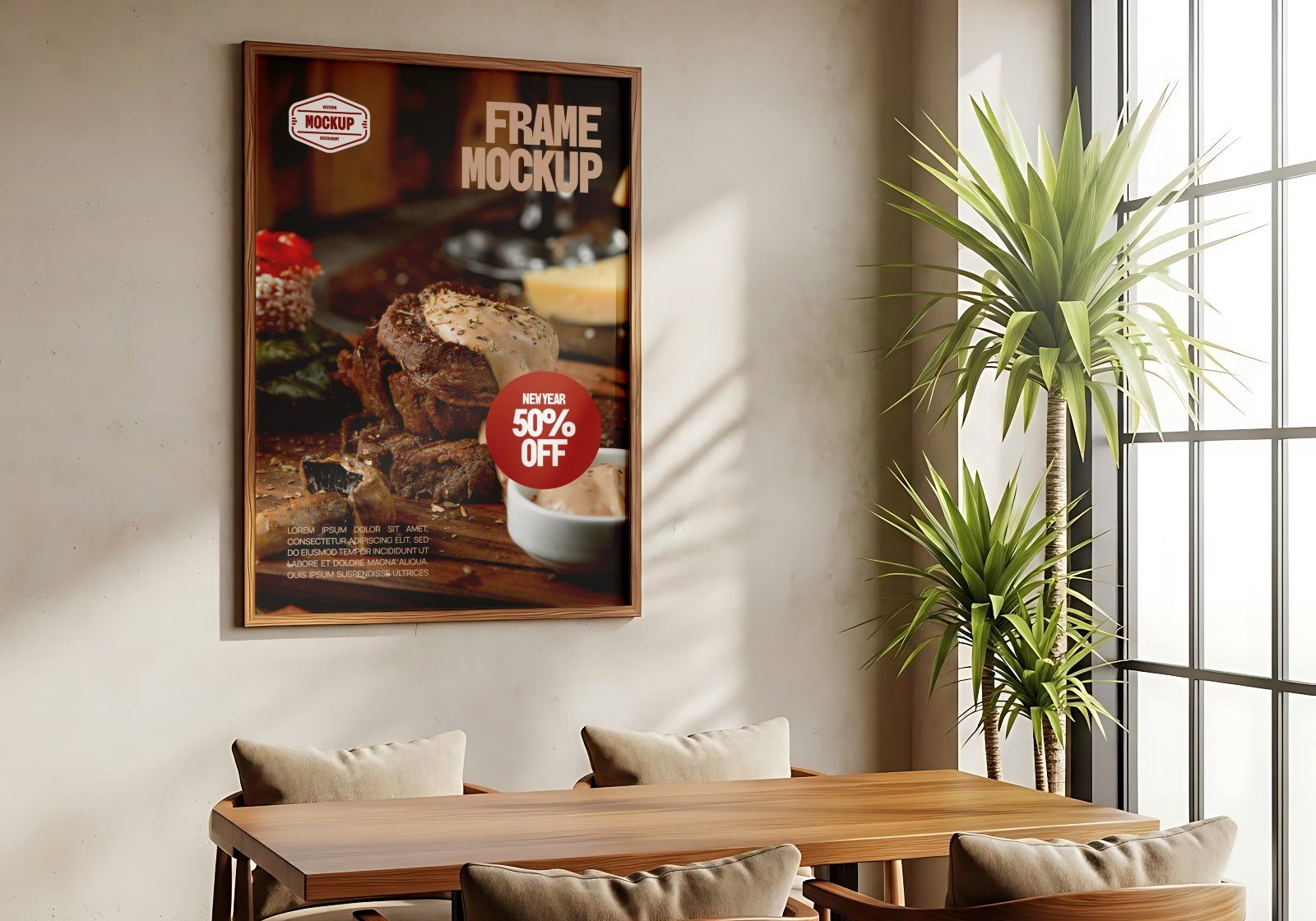 Premium Branding Western Food Restaurant Mockup