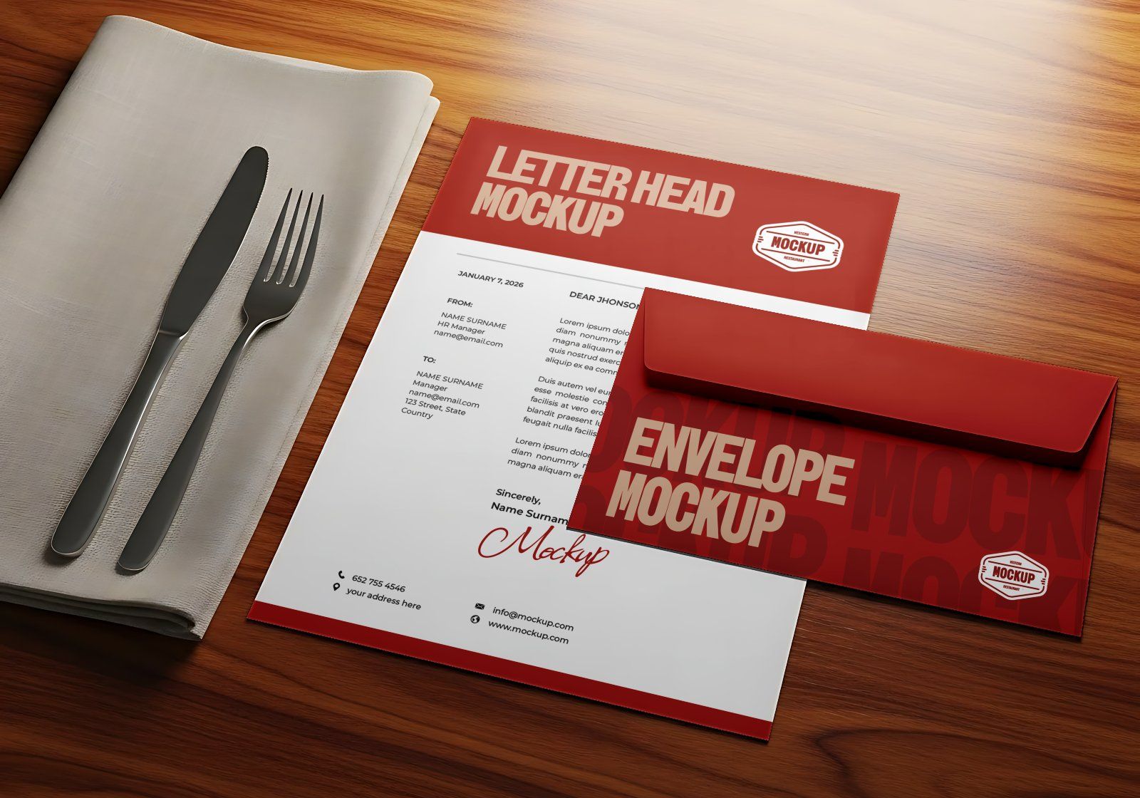 Premium Branding Western Food Restaurant Mockup