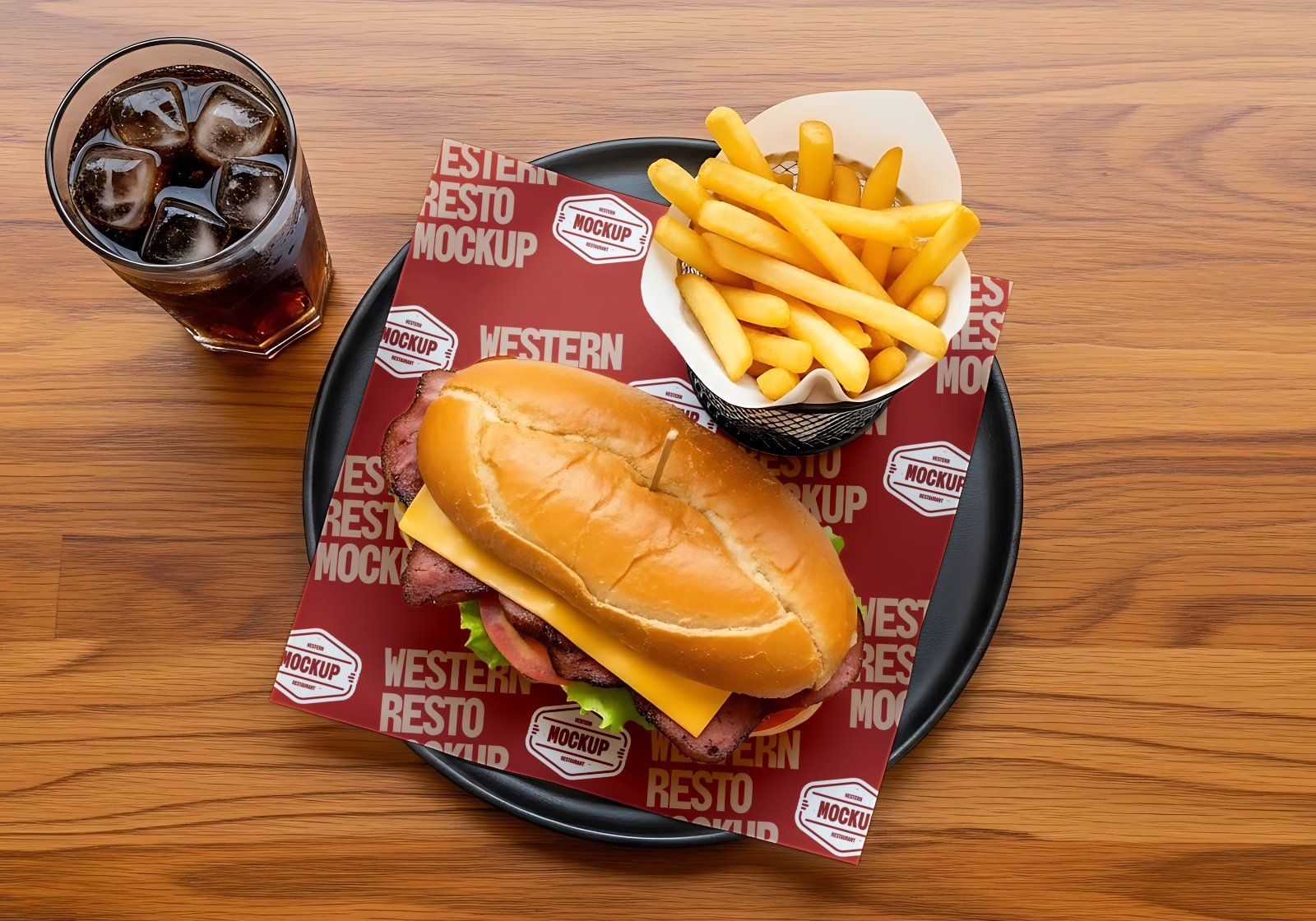 Premium Branding Western Food Restaurant Mockup