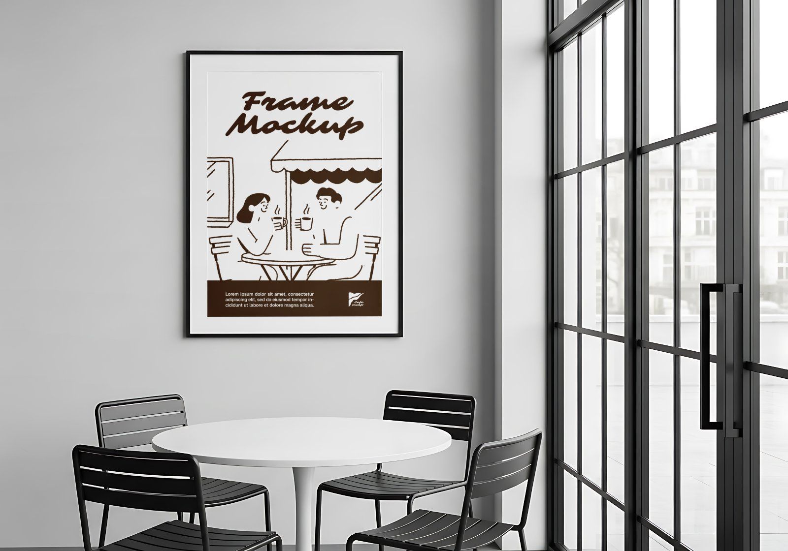 Premium Branding Brown Coffee Cafe Mockup