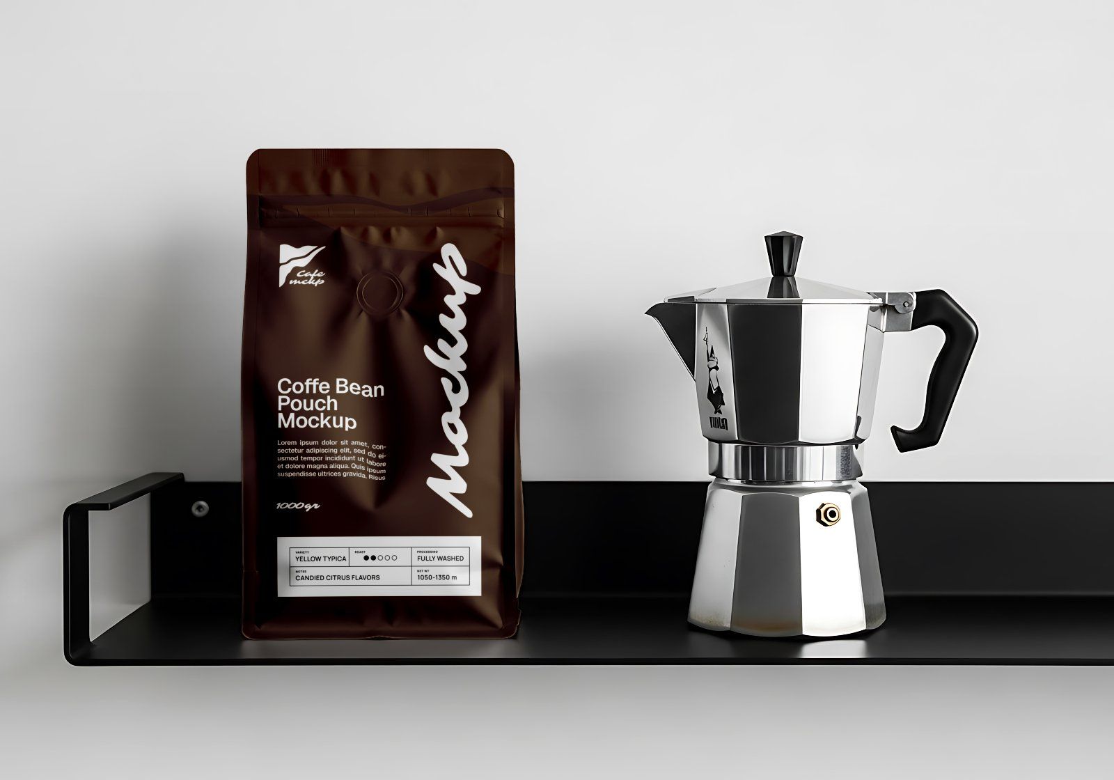 Premium Branding Brown Coffee Cafe Mockup