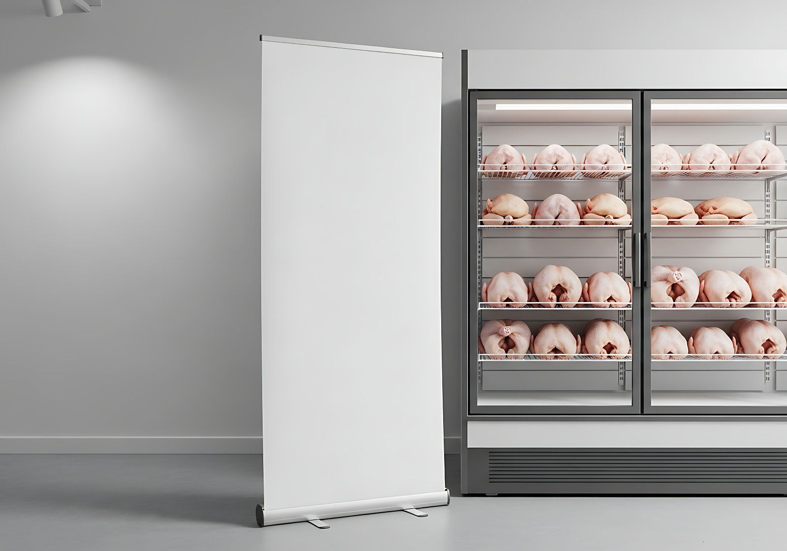 Free Butcher Shop Vertical Banner Mockup – Meat Market PSD Template