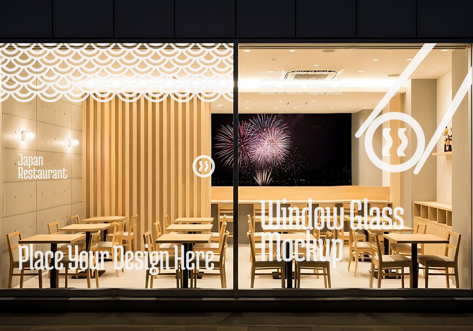 Premium Branding Red Japan Food Restaurant Mockup