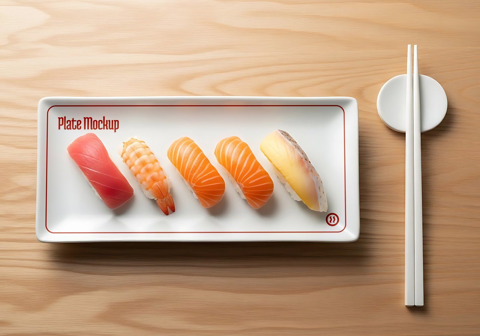 Premium Branding Red Japan Food Restaurant Mockup