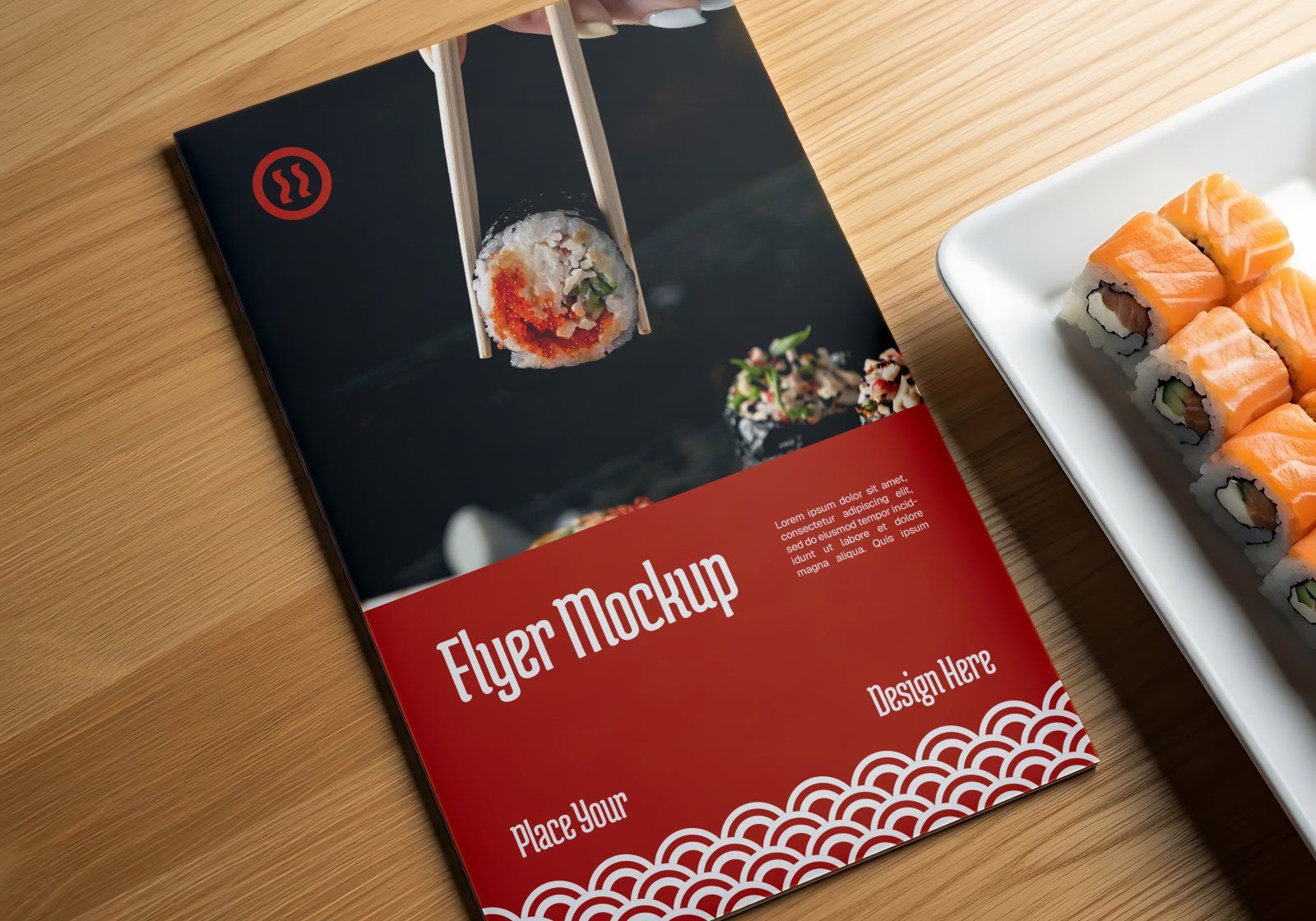 Premium Branding Red Japan Food Restaurant Mockup