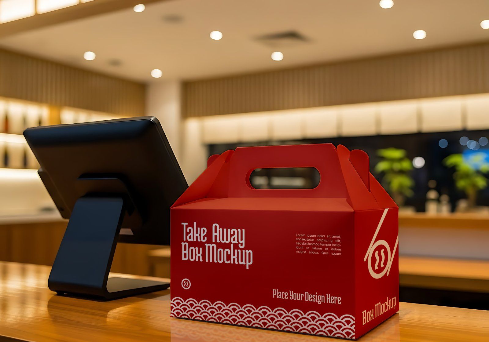 Premium Branding Red Japan Food Restaurant Mockup