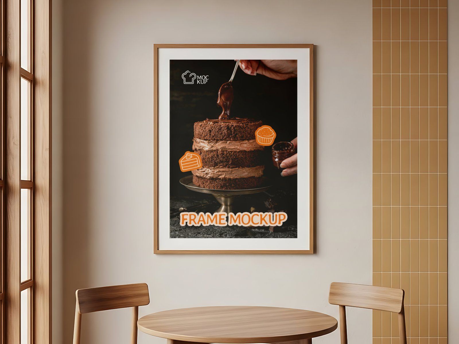 Premium Branding Orange Bakery Store Mockup