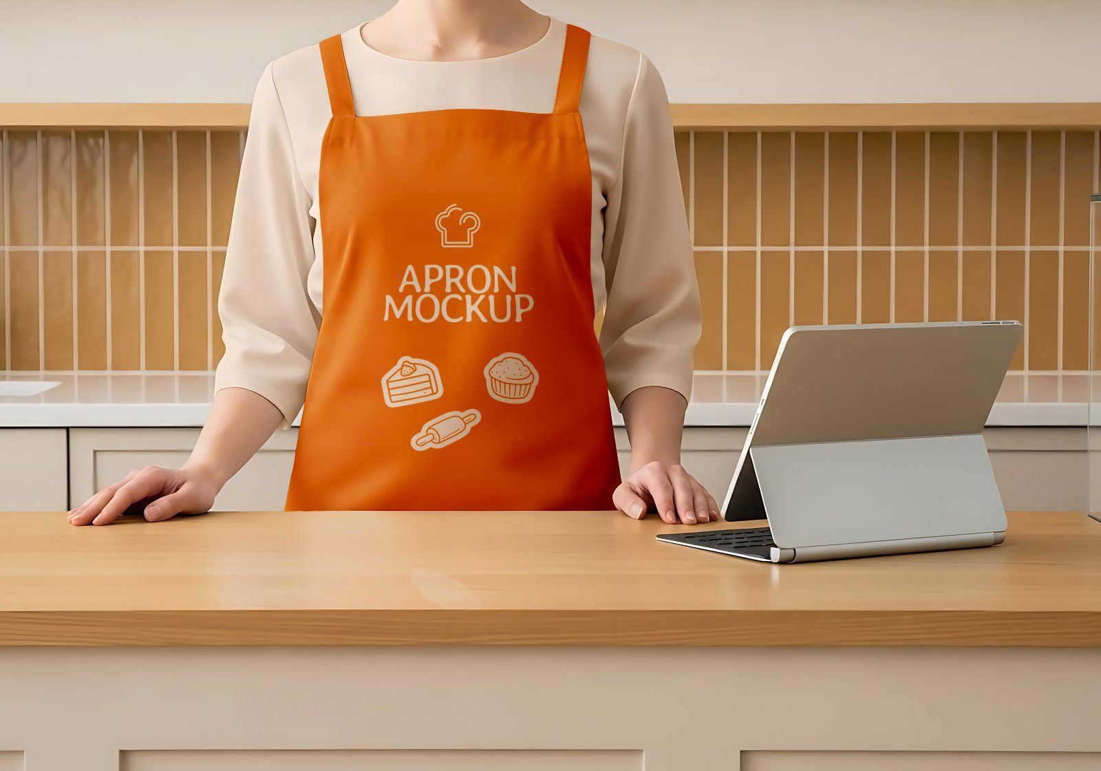 Premium Branding Orange Bakery Store Mockup