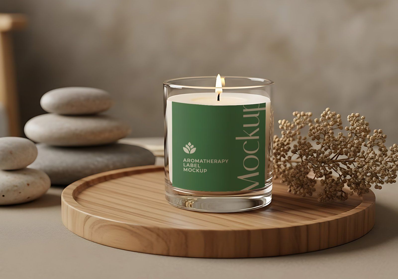 Aromatherapy Candle Label Mockup