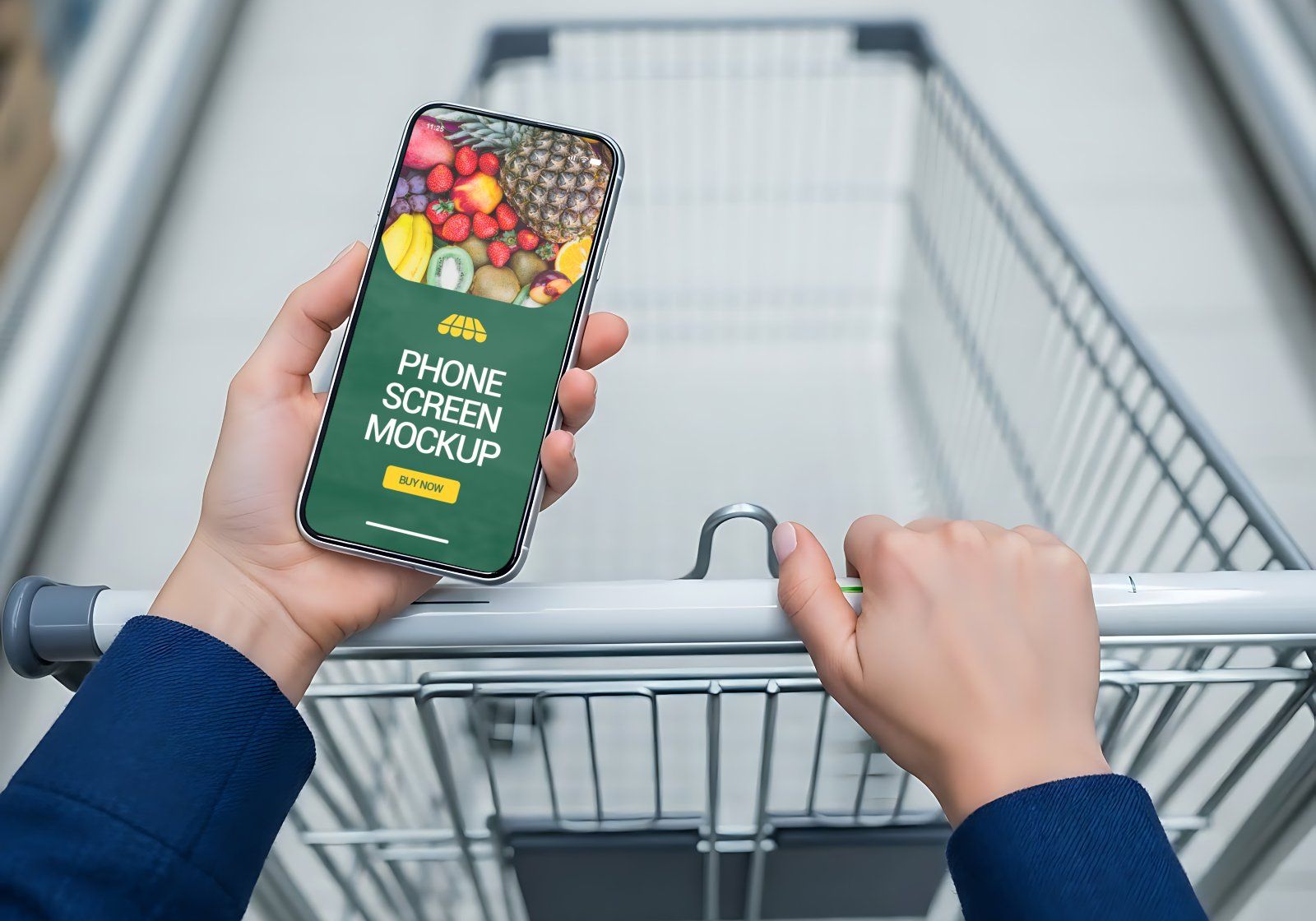 Premium Branding Yellow And Green Supermarket Mockup