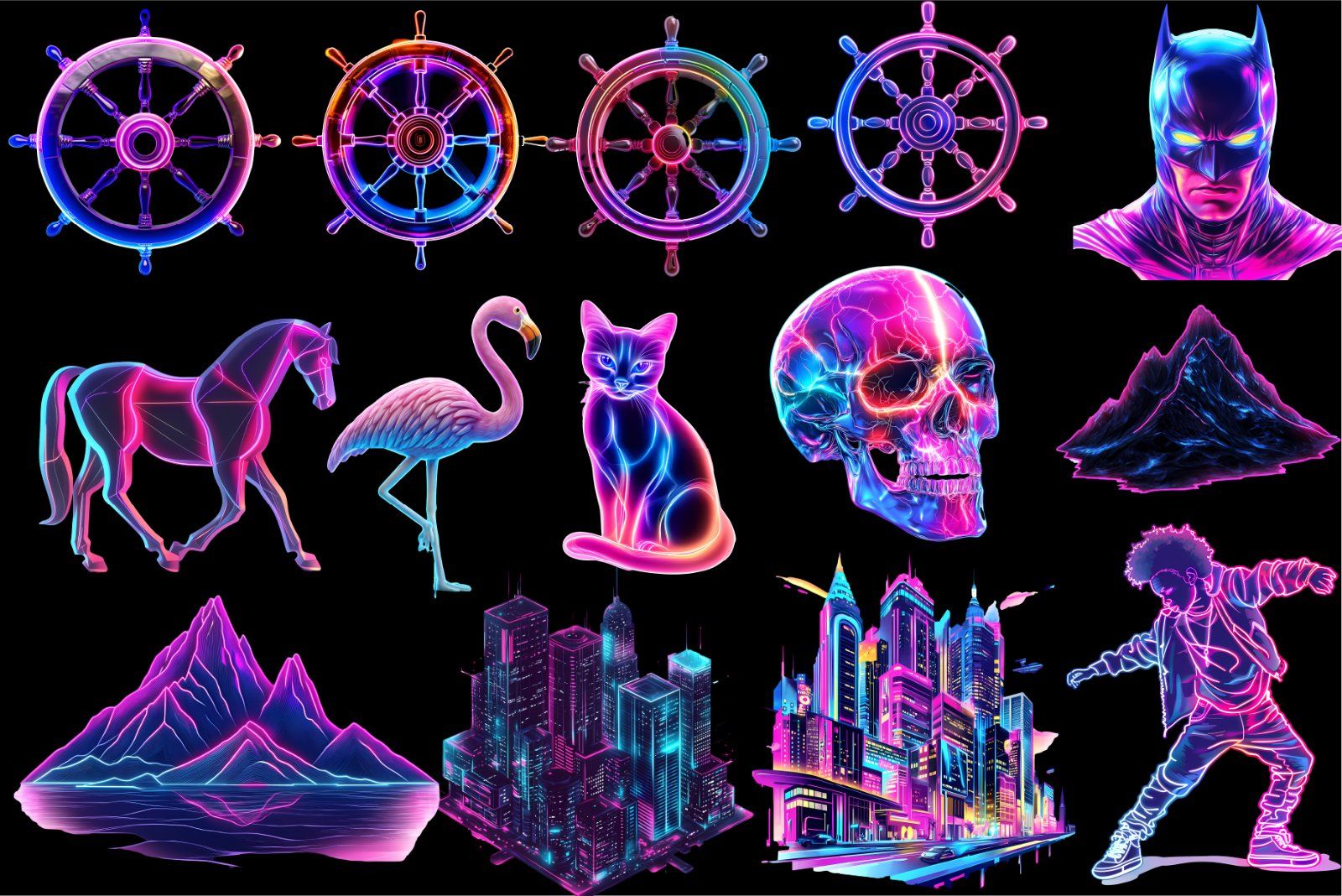 160 Neon PNG Pack, Glow Png Pack, Neon PNG, Neon Effects, Glow Effects, Neon Circle, Teleport png,