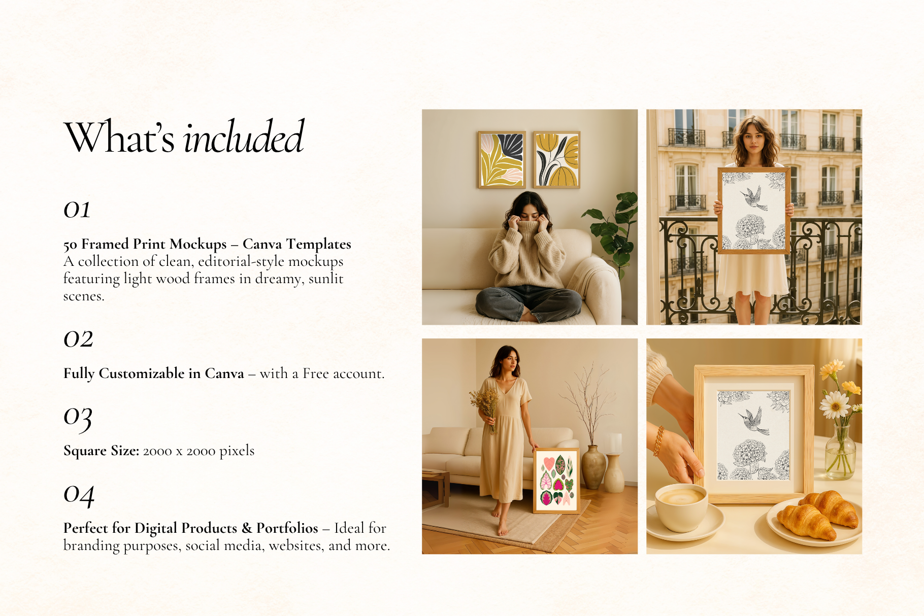 50 Frame Mockups for Canva