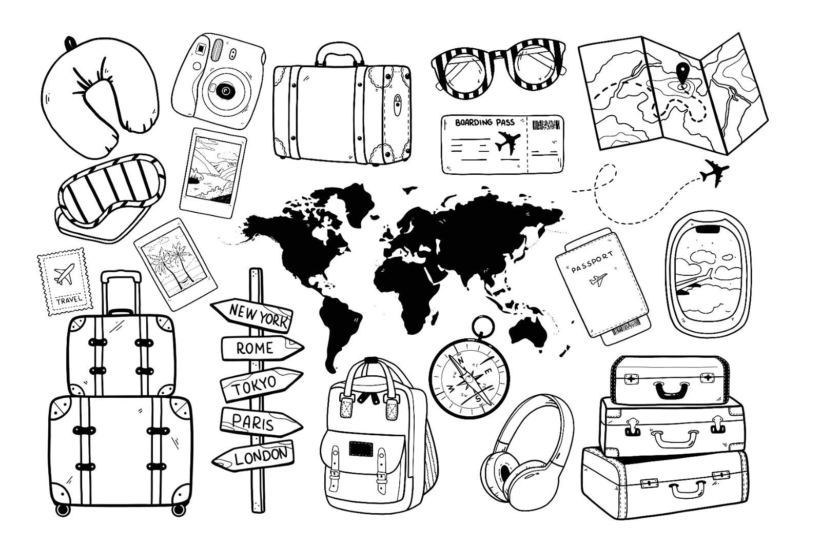 Travel Silhouette Bundle PNG SVG