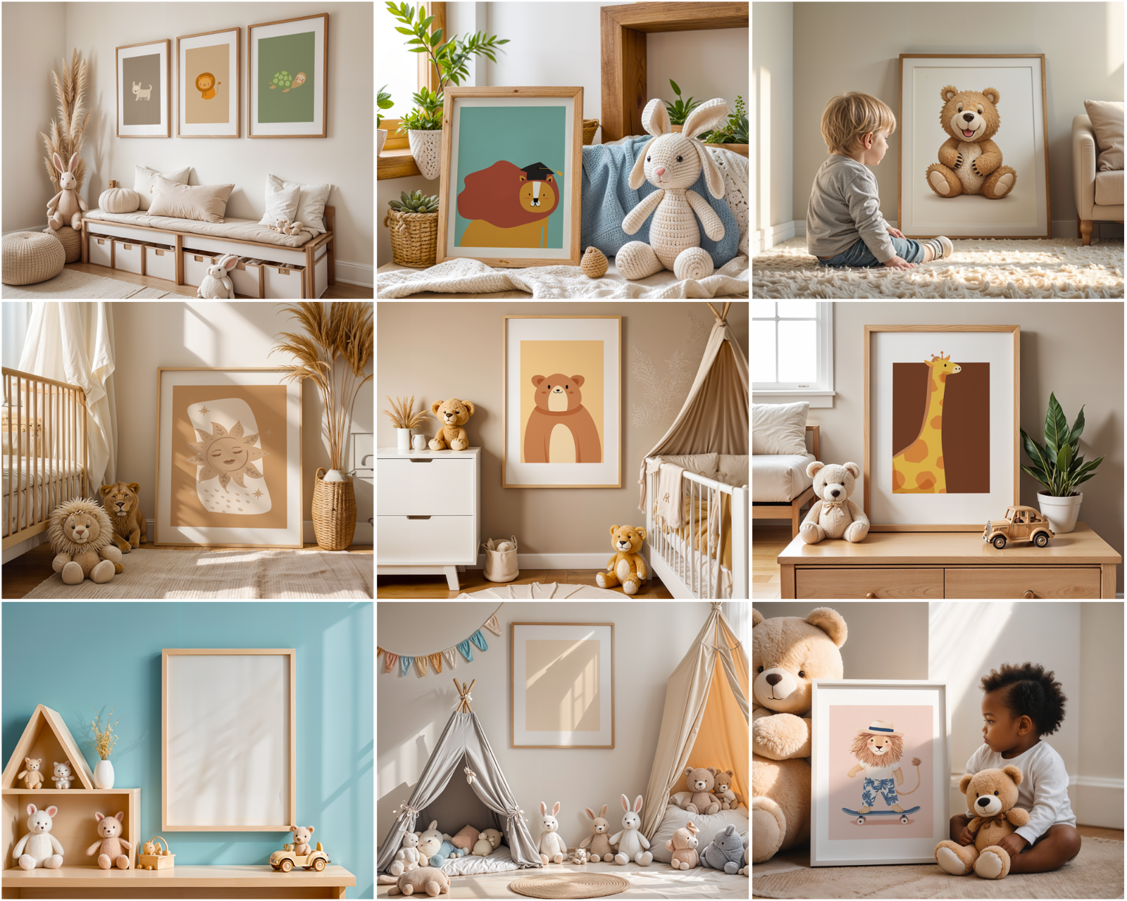 Nursery Frame Mockup Bundle: 30 PSD Files, Wall Art Mockups (Digital Download)