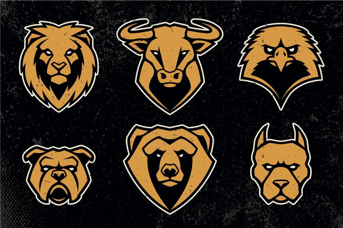 Animals Mascot Icons Vector Set