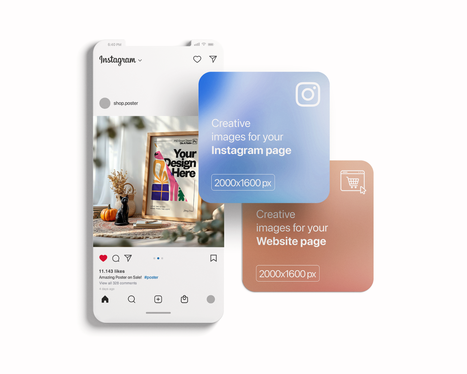 Halloween Frame Mockup Bundle: Rustic Autumn Wall Art Display (100 PSD Files)