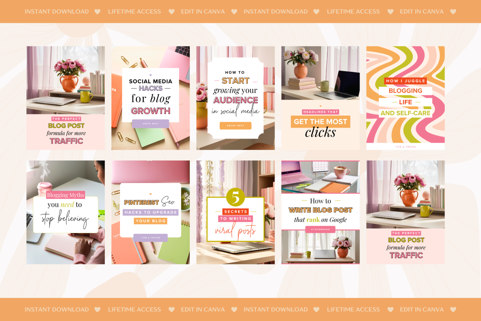 25 Boho Instagram Canva Templates