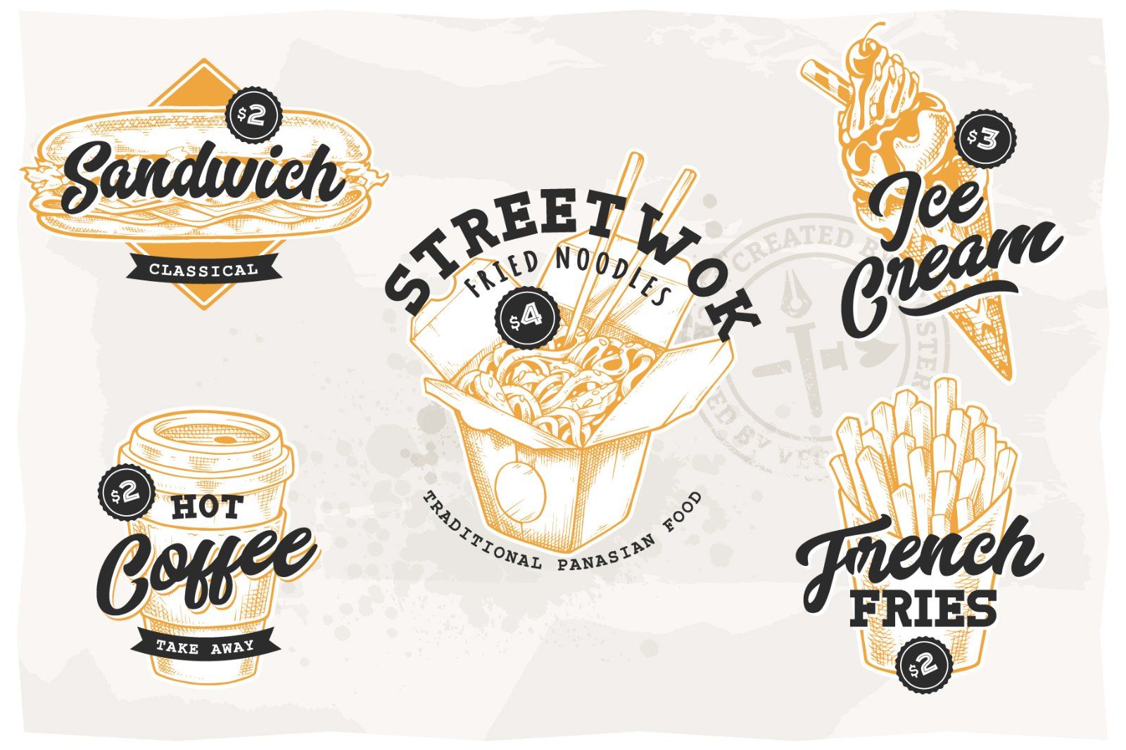 Street Food Retro Emblems