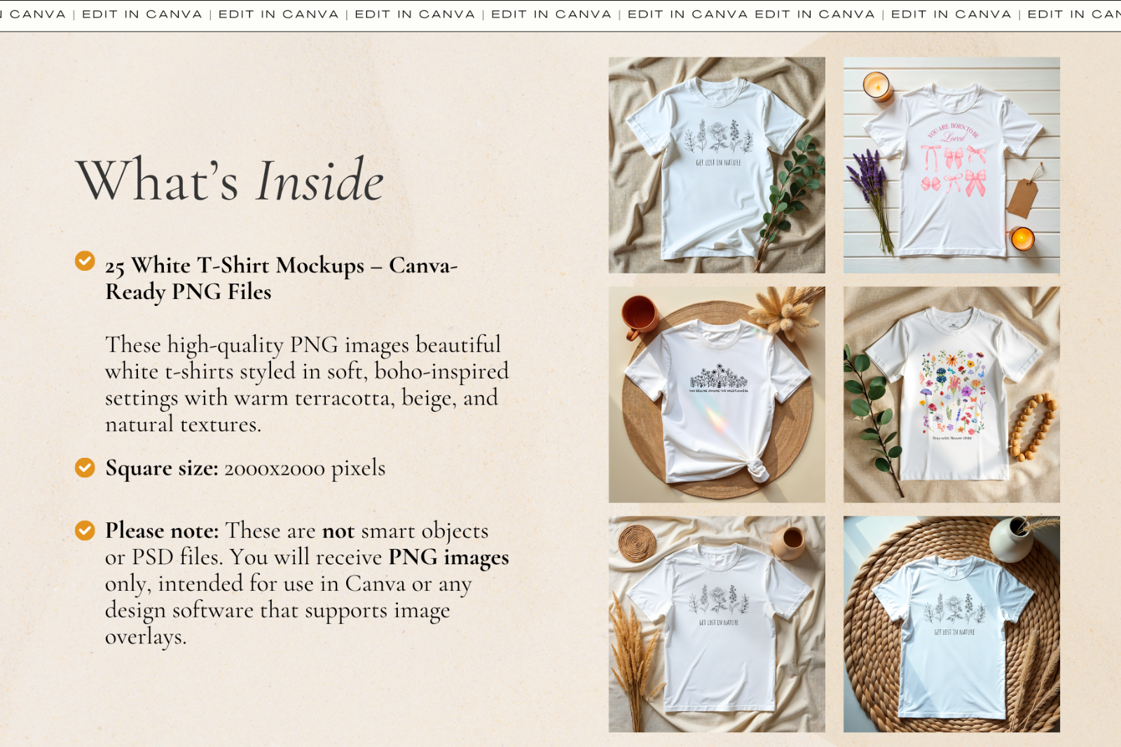 T-Shirt Mockup Bundle Canva Editable