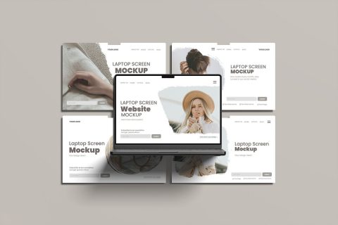 Laptop Screen Website Mockup