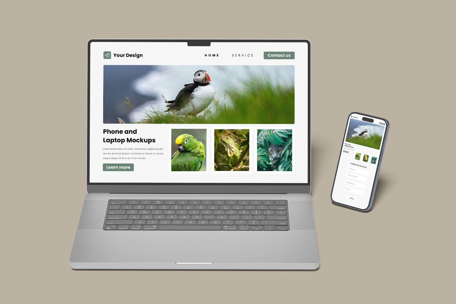 Laptop and Phone Screen Mockup