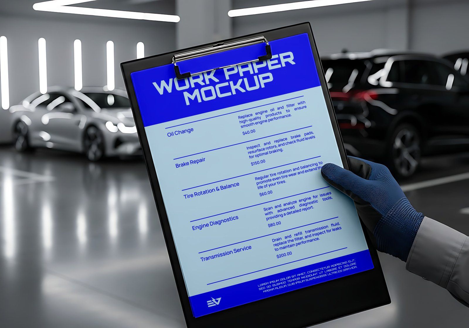 Premium Electric Vehicle Garage Mockup - 15 PSD File