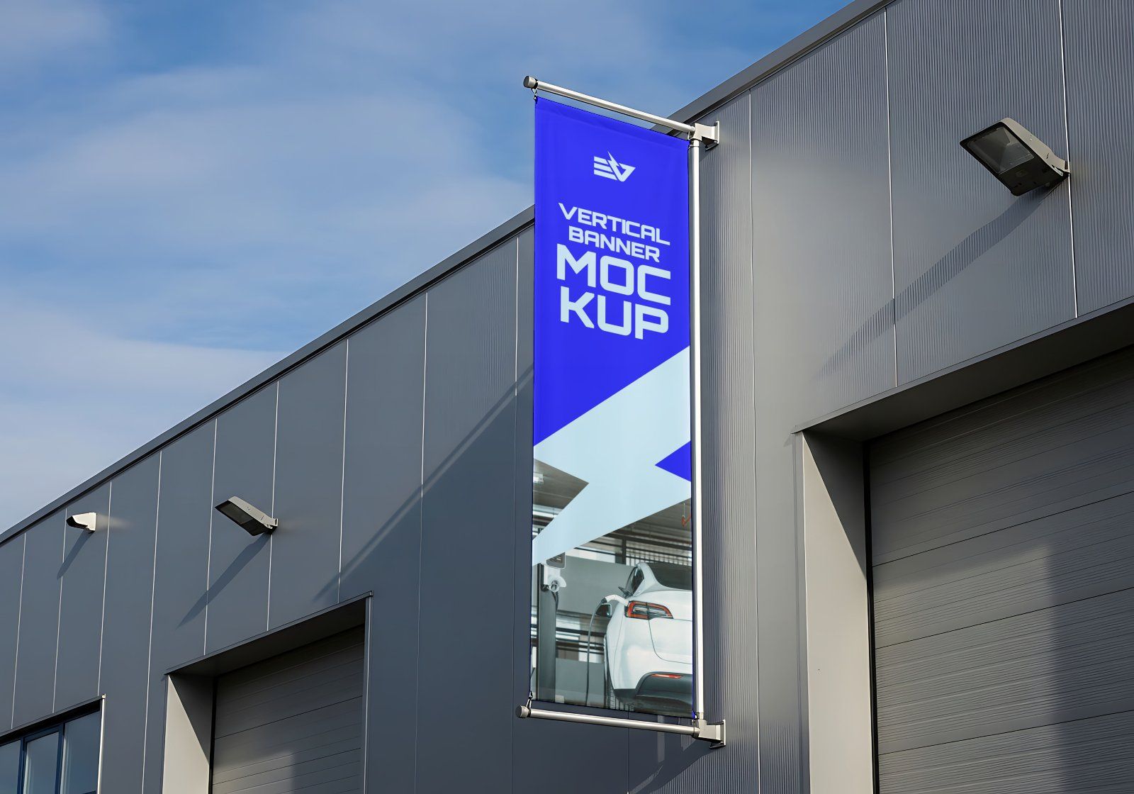 Premium Electric Vehicle Garage Mockup - 15 PSD File