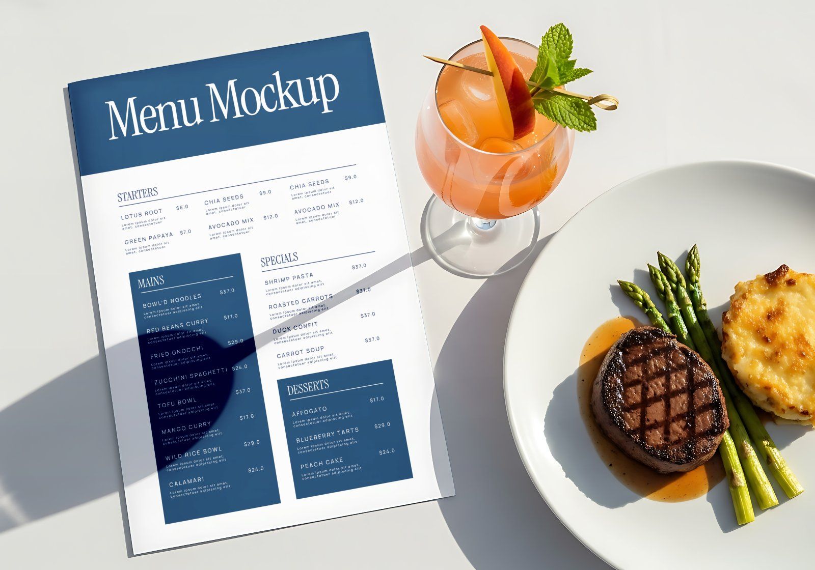 Premium Branding Blue Hotel Mockup