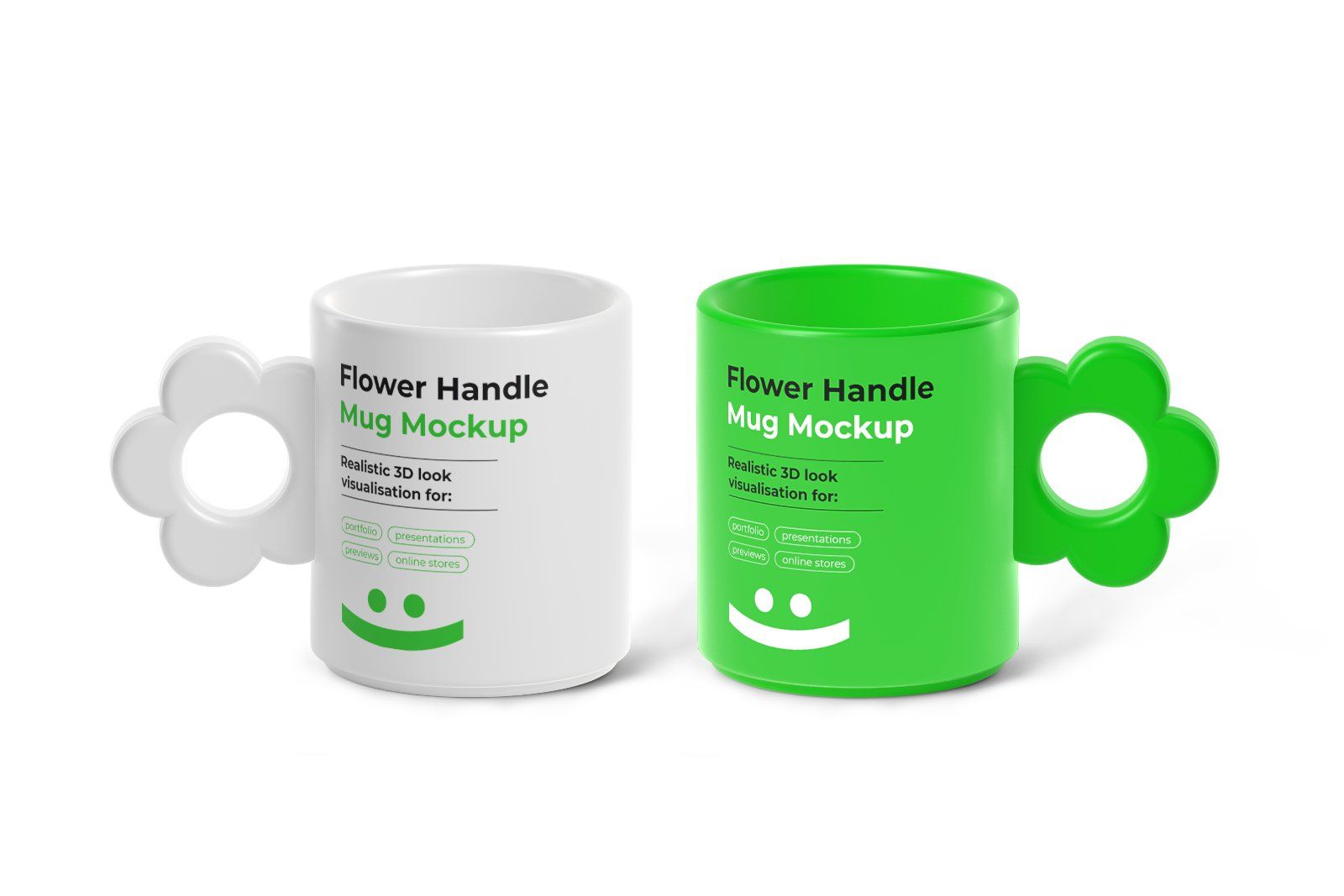 Cute Mug Mockup with Floral Handle