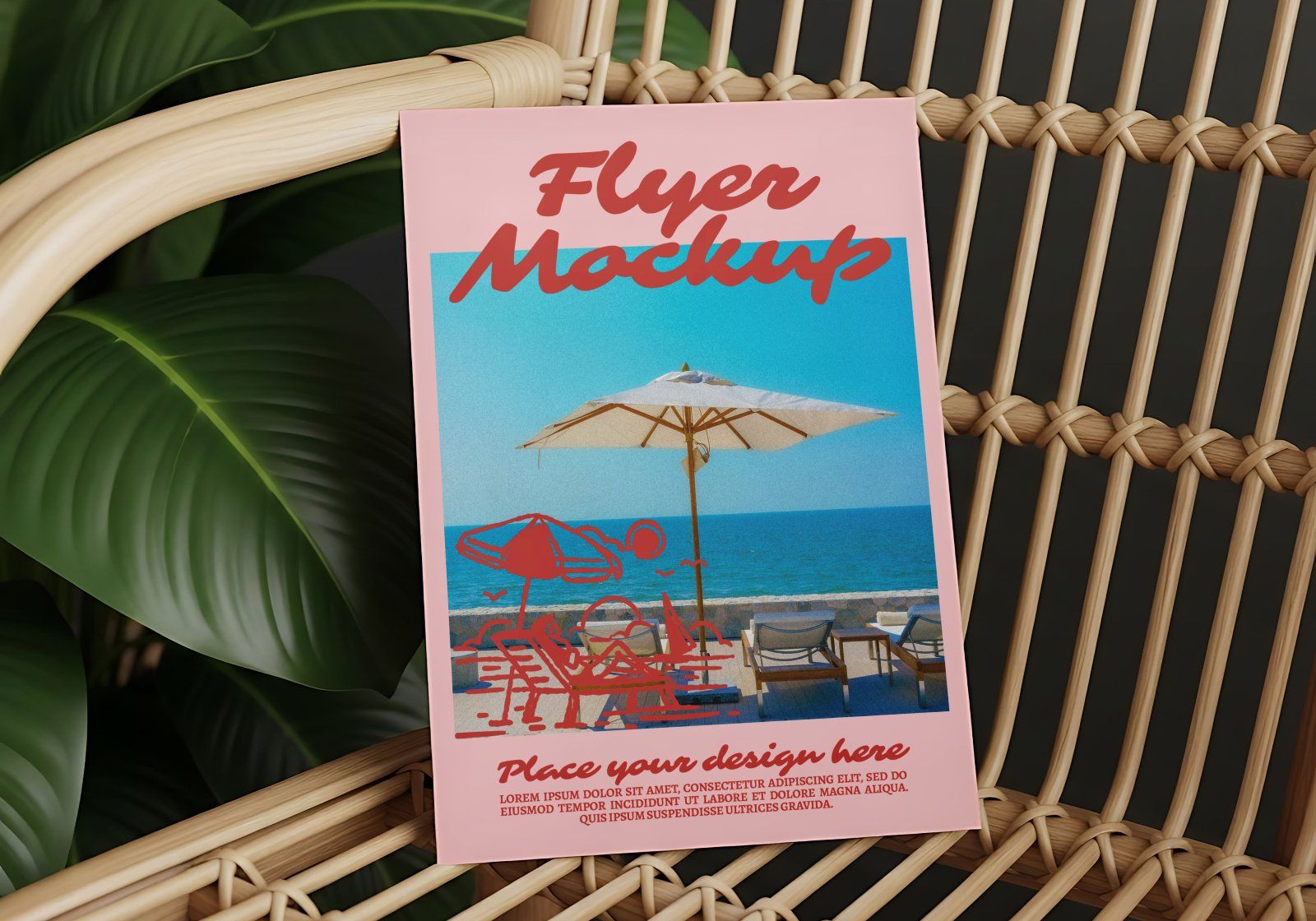 Beach Cafe Tropical PSD Set for Summer Restaurant, Juice Bar & Burger Shop