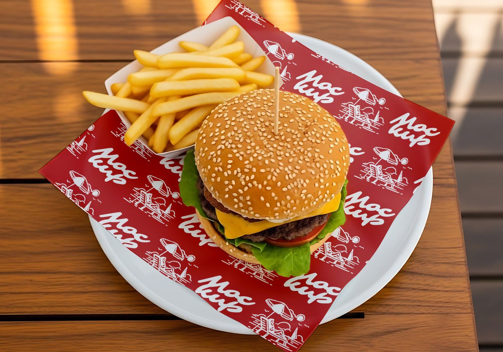 Beach Cafe Tropical PSD Set for Summer Restaurant, Juice Bar & Burger Shop