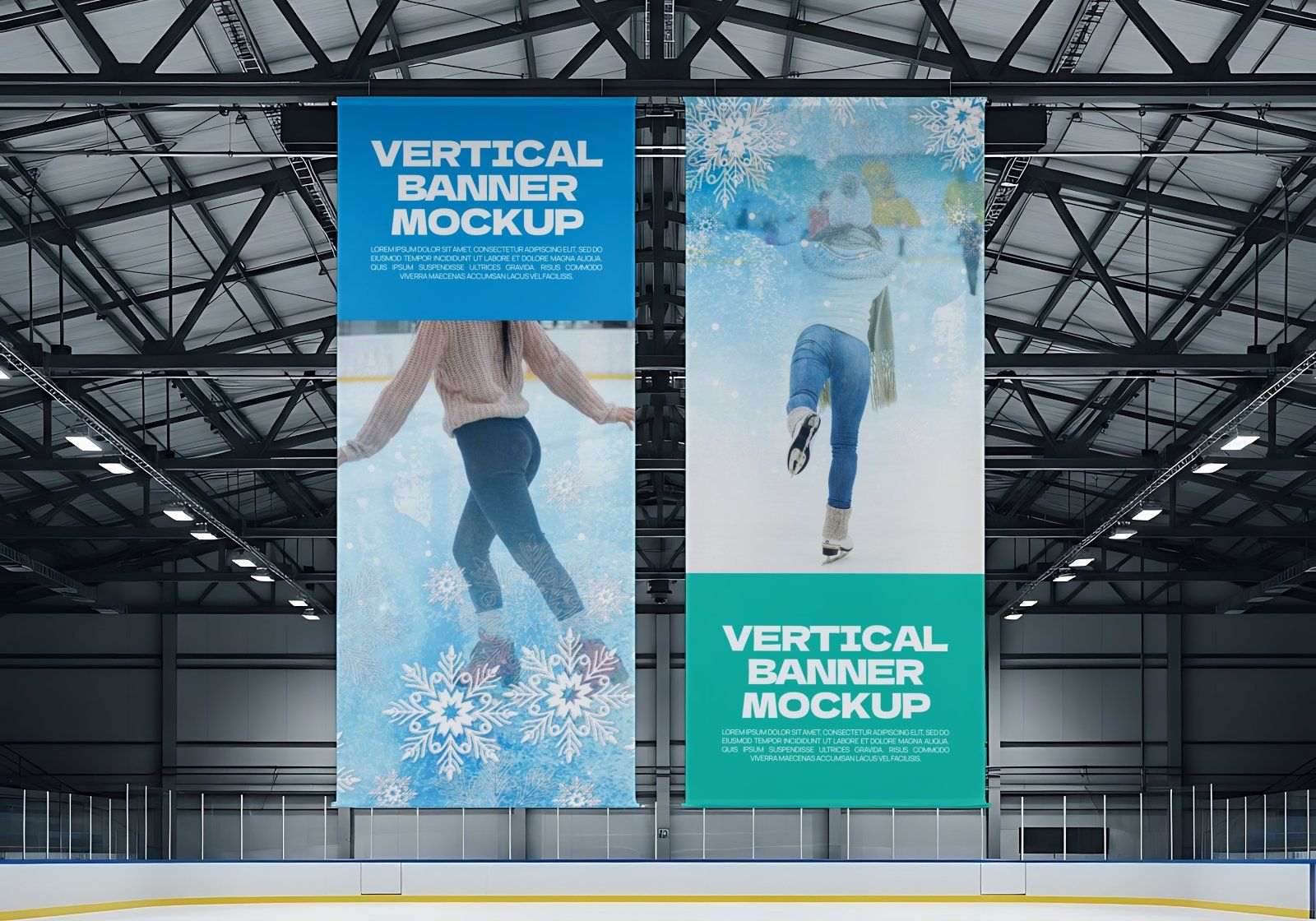 Premium Ice Skating Branding Mockup Bundle – 15 PSD Templates for Winter Sport & Rink Promotions
