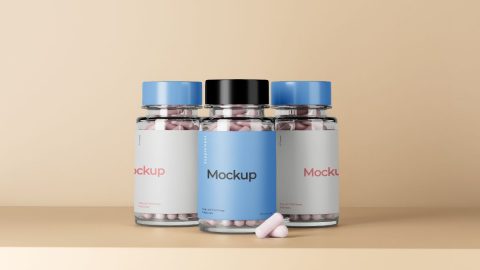 Supplement Bottle Mockup