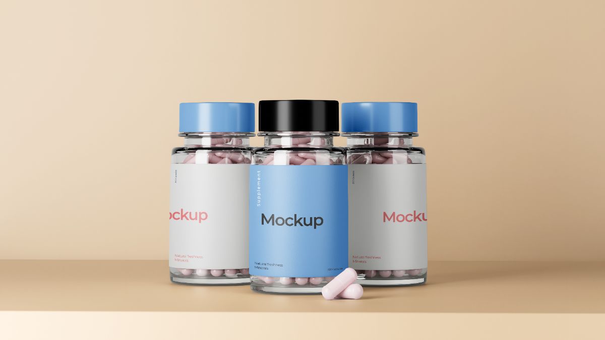 Supplement Bottle Mockup