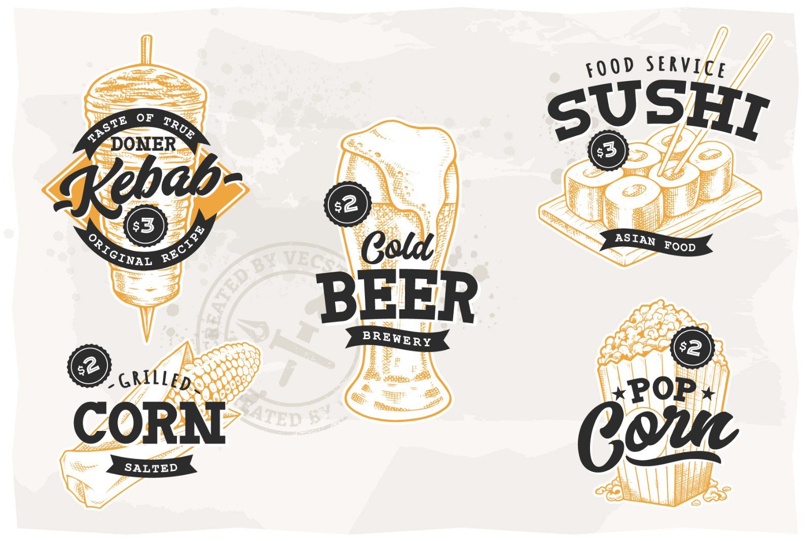 Street Food Retro Emblems