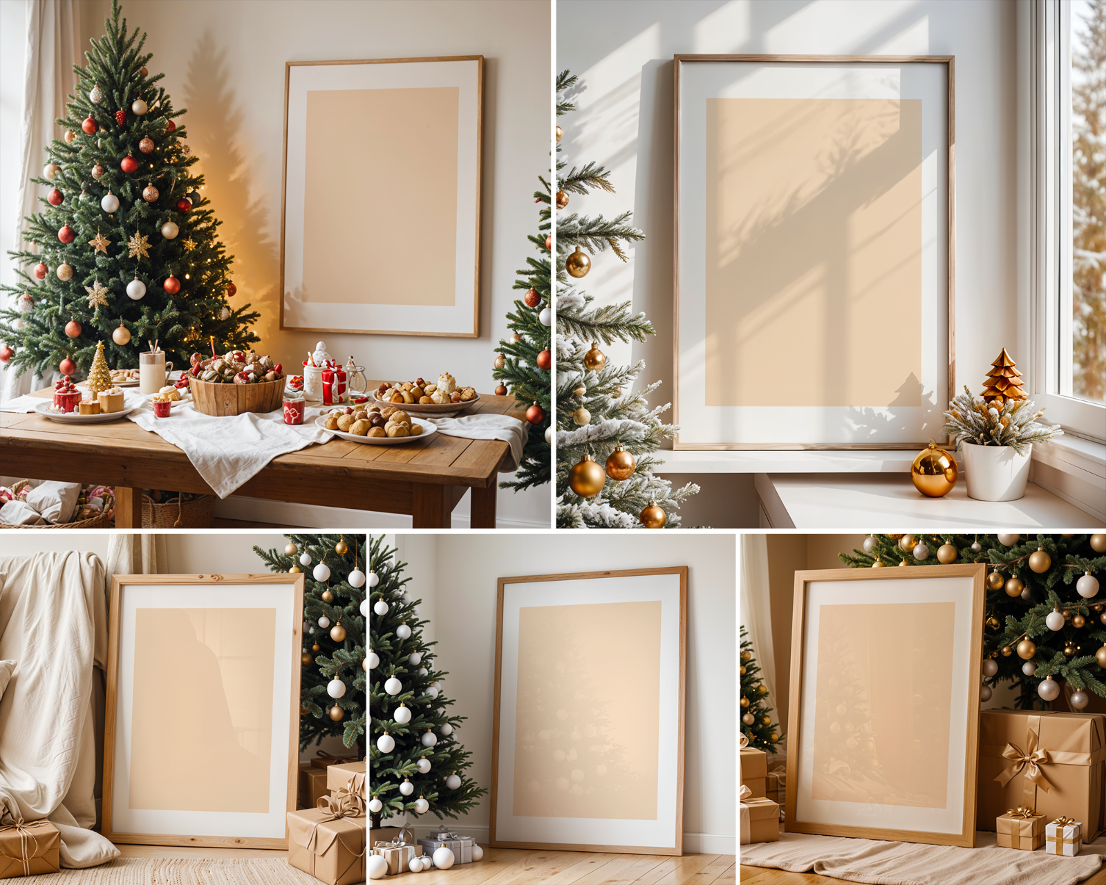 40 Christmas Frame Mockup Bundle: Poster & Art Presentation (PSD)