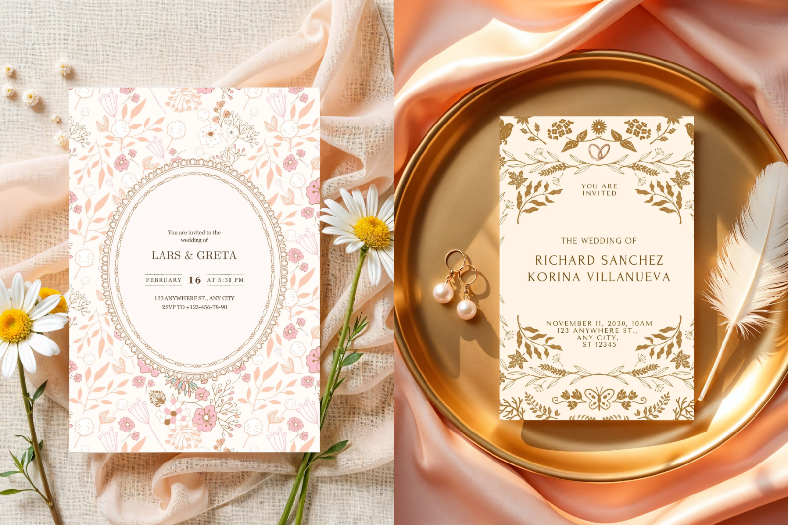 45 Invitation Card Mockups for Canva