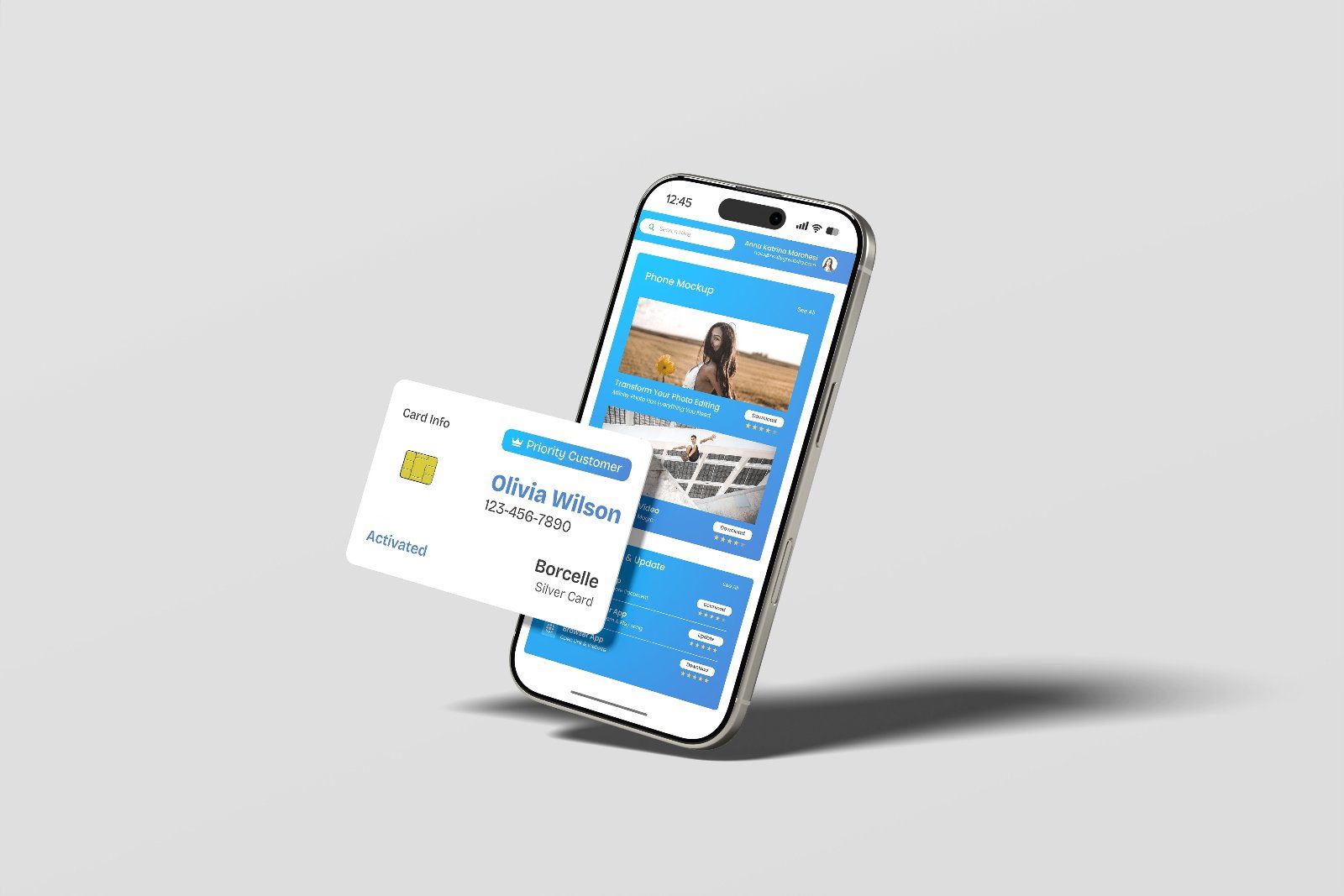 Smartphone and Credit Card Mockup