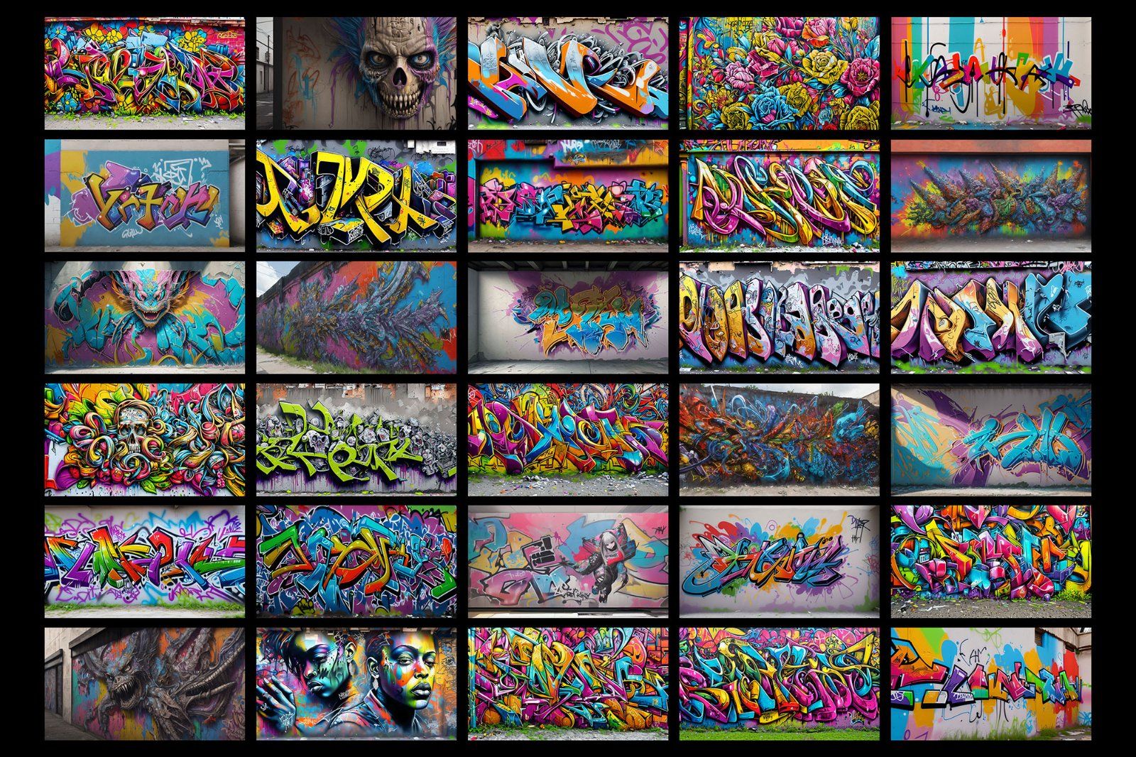 300 Graffiti Wall Colorful Background, Digital Paper, Distressed Textures, Graffiti Backgrounds